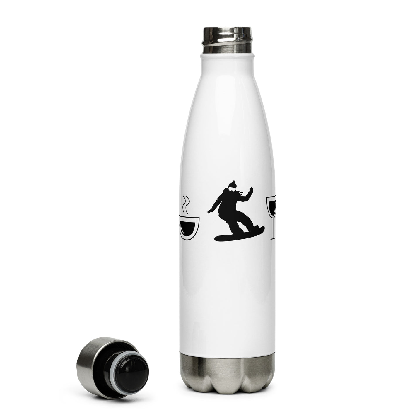 Kaffee, Wein Und Snowboarden - Edelstahl Trinkflasche snowboarden Default Title