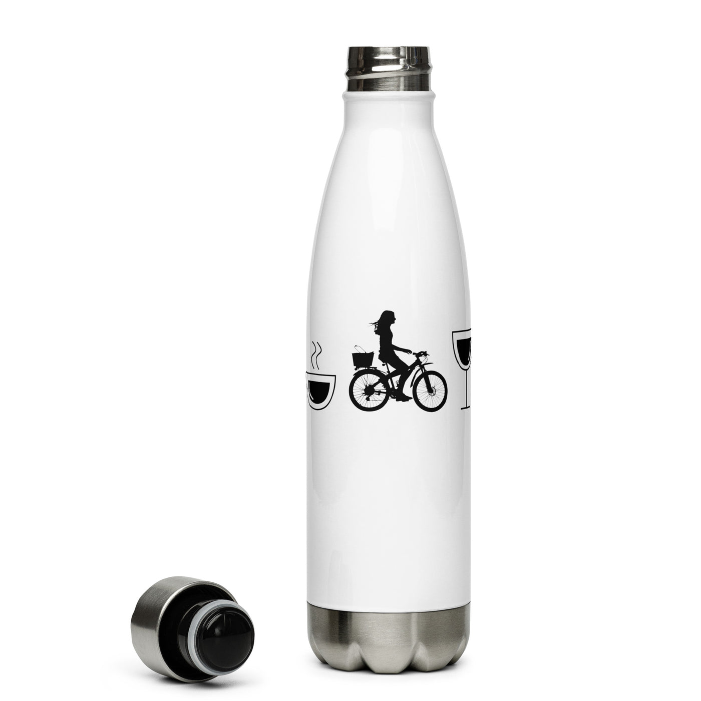 Kaffee, Wein Und Radfahren - Edelstahl Trinkflasche fahrrad Default Title