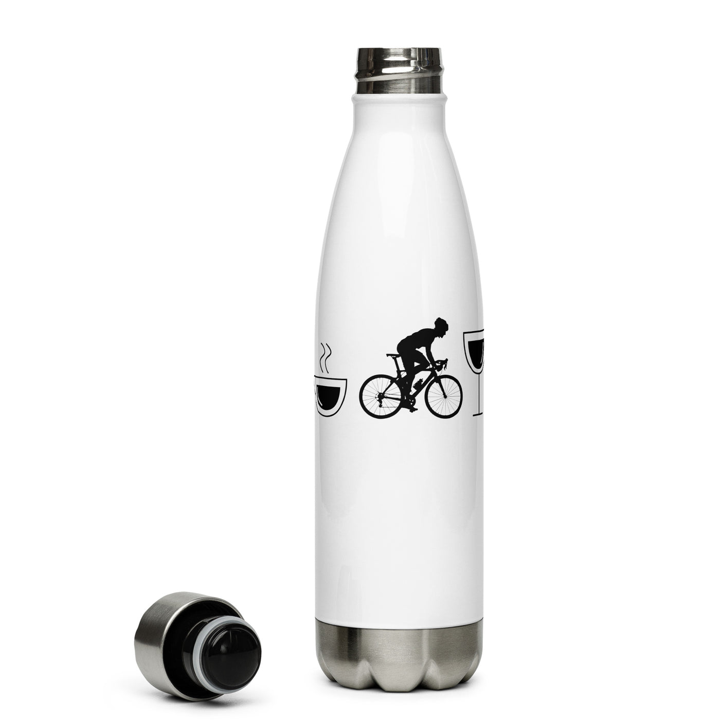 Kaffee, Wein Und Radfahren - Edelstahl Trinkflasche fahrrad Default Title