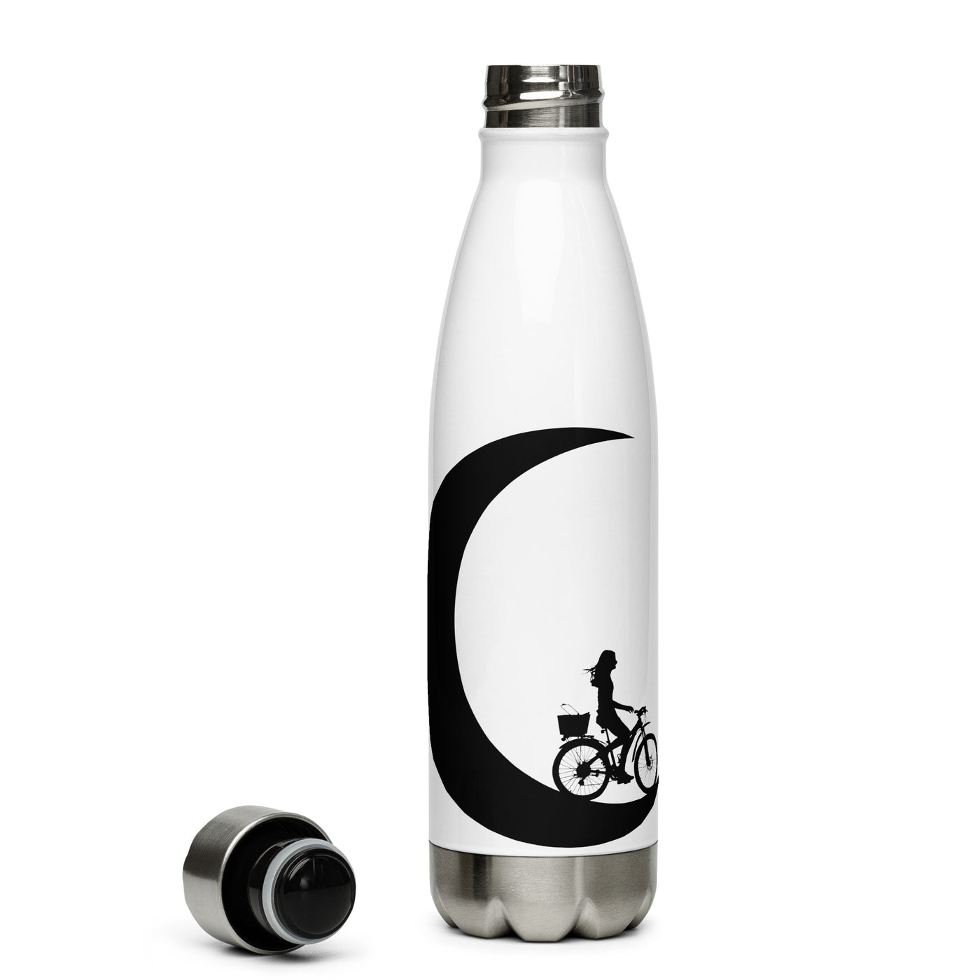 Halbmond - Weibliches Radfahren - Edelstahl Trinkflasche fahrrad Default Title