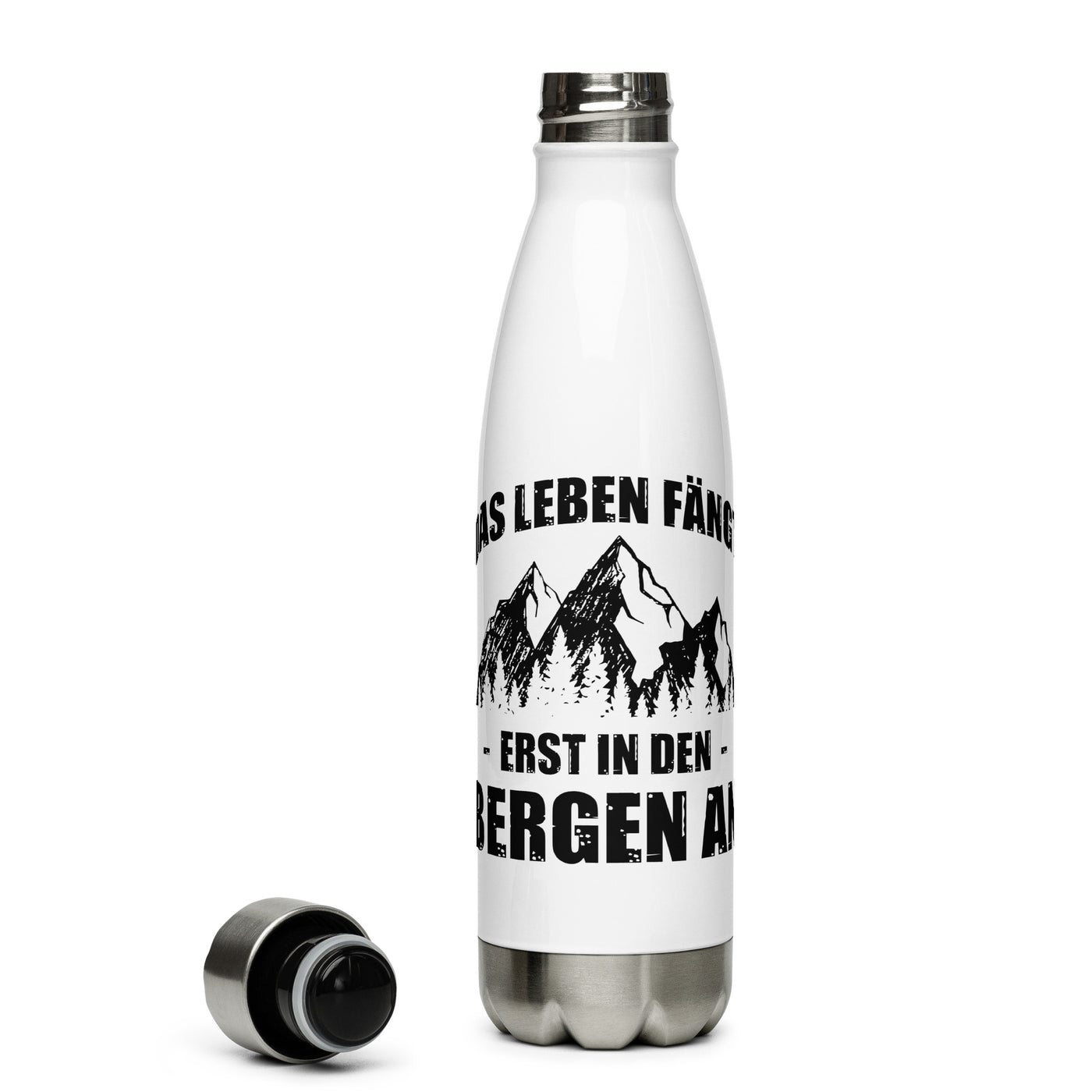 Das Leben Fangt Erst In Den Bergen An - Edelstahl Trinkflasche berge Default Title