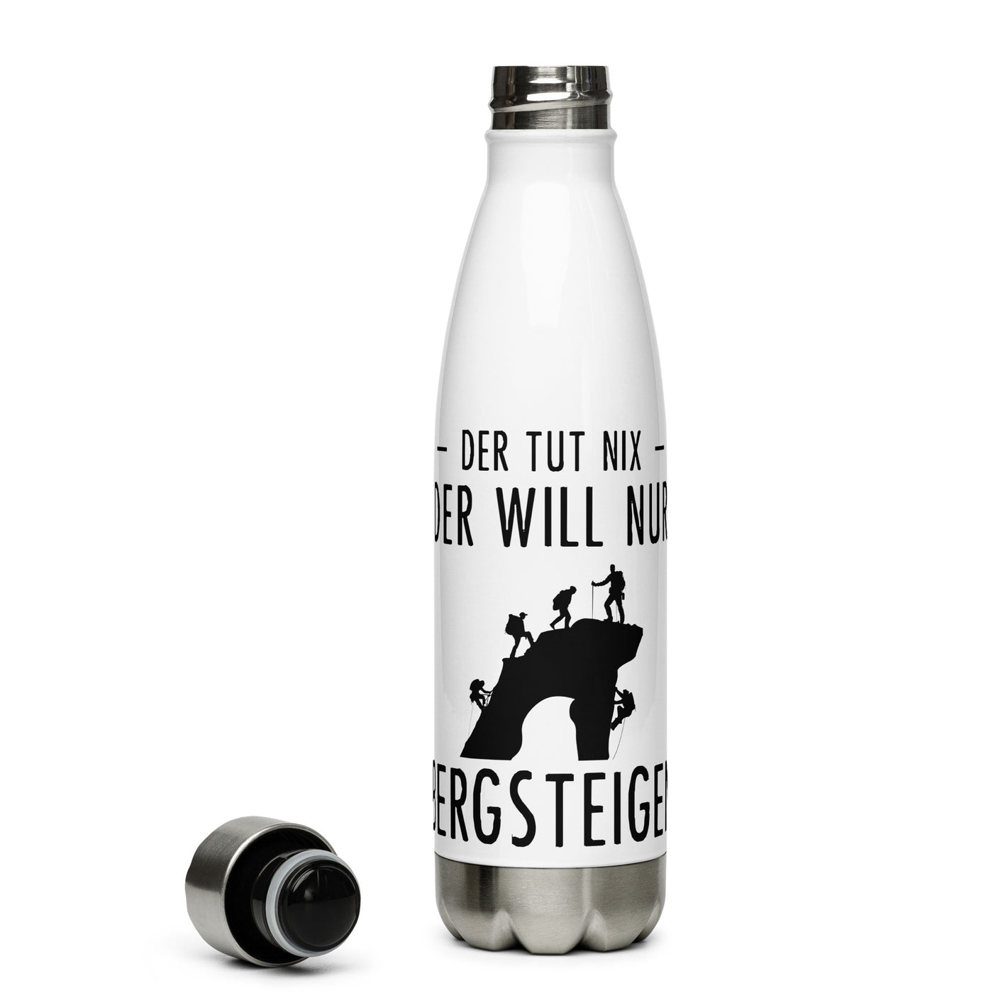 Der Tut Nix Der Will Nur Bergsteigen - Edelstahl Trinkflasche klettern Default Title