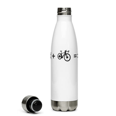 Lächelndes Gesicht - Fahrradfahren - Edelstahl Trinkflasche fahrrad Default Title