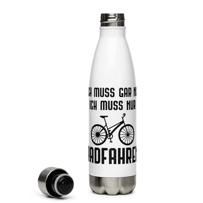 Ich Muss Gar Nix Ich Muss Nur Radfahren - Edelstahl Trinkflasche fahrrad Default Title