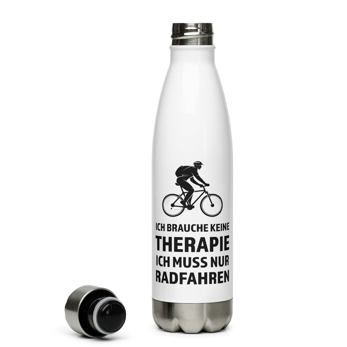 Ich Brauche Keine Therapie - Ich Muss Nur Radfahren - Edelstahl Trinkflasche fahrrad Default Title