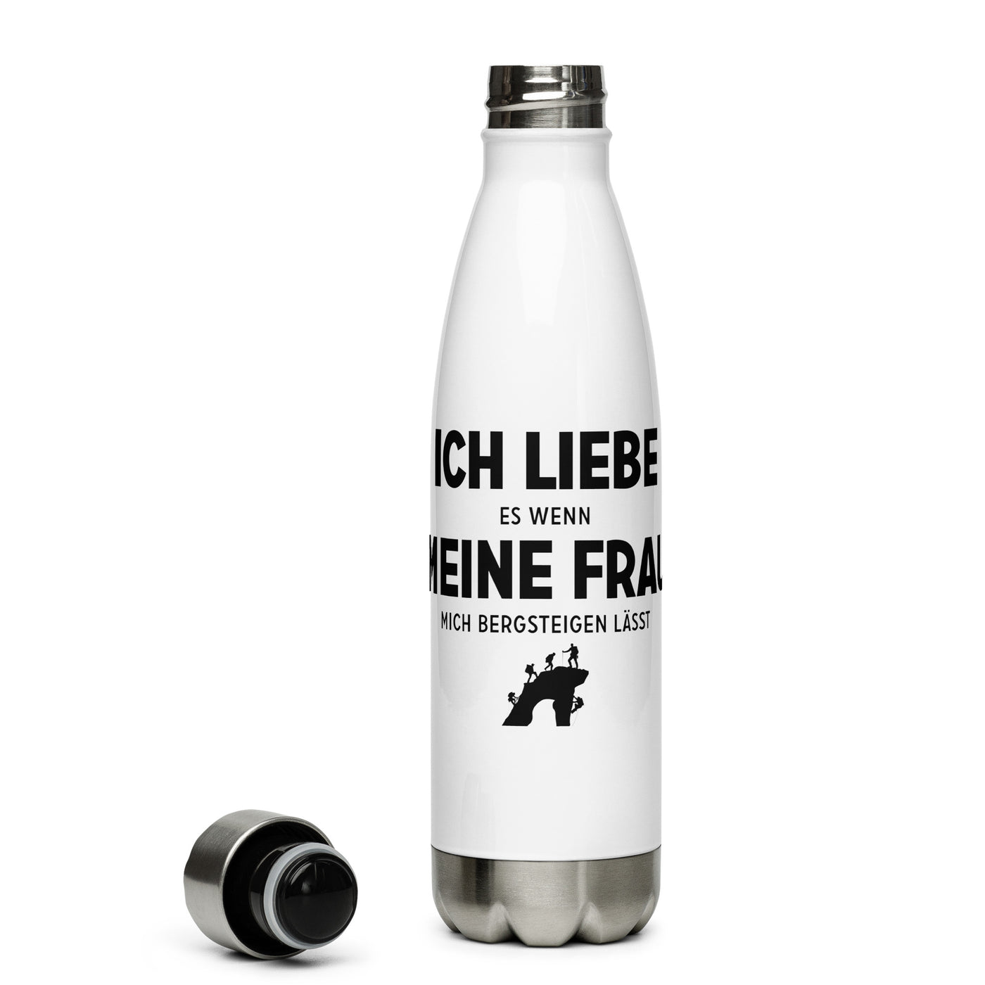 Ich Liebe Es Wenn Meine Frau Mich Bergsteigen Lasst - Edelstahl Trinkflasche klettern Default Title