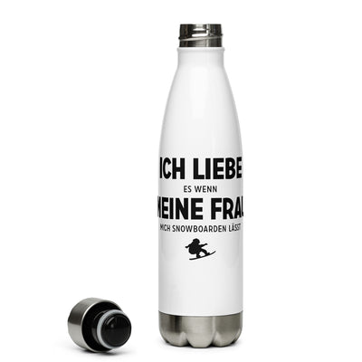 Ich Liebe Es Wenn Meine Frau Mich Snowboarden Lasst - Edelstahl Trinkflasche snowboarden Default Title