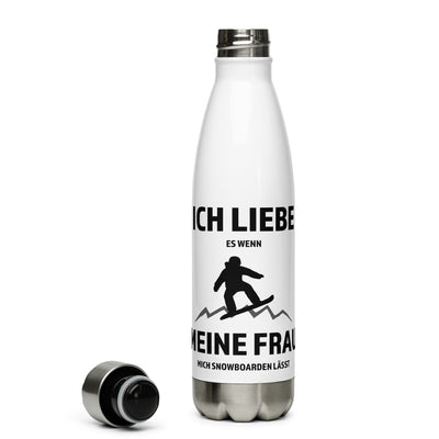 Ich Liebe Meine Frau - Snowboarden - Edelstahl Trinkflasche snowboarden Default Title