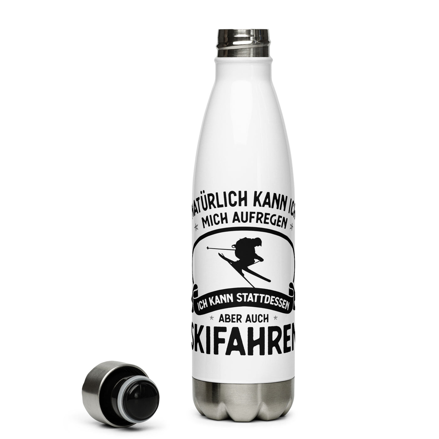 Naturlich Kann Ich Mich Aufregen Ich Kann Stattdessen Aber Auch Skifahren - Edelstahl Trinkflasche ski Default Title