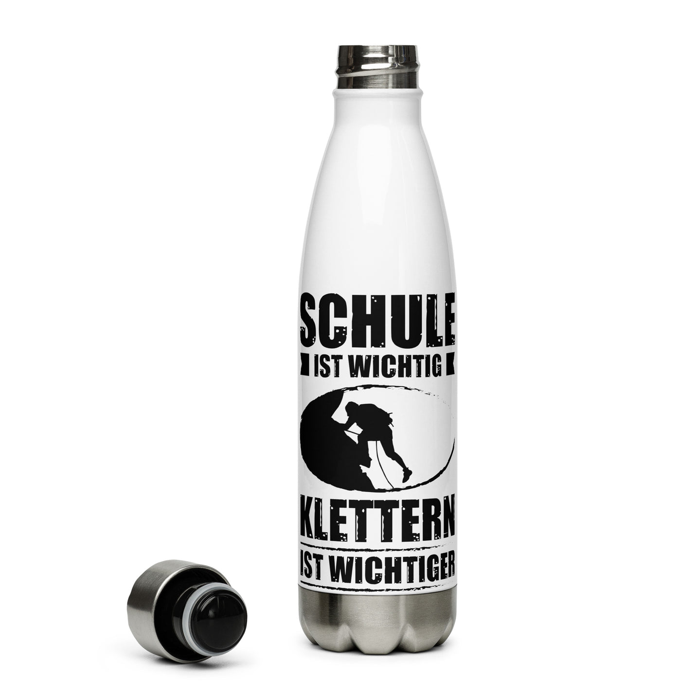 Schule Ist Wichtig Klettern Ist Wichtiger - Edelstahl Trinkflasche klettern Default Title