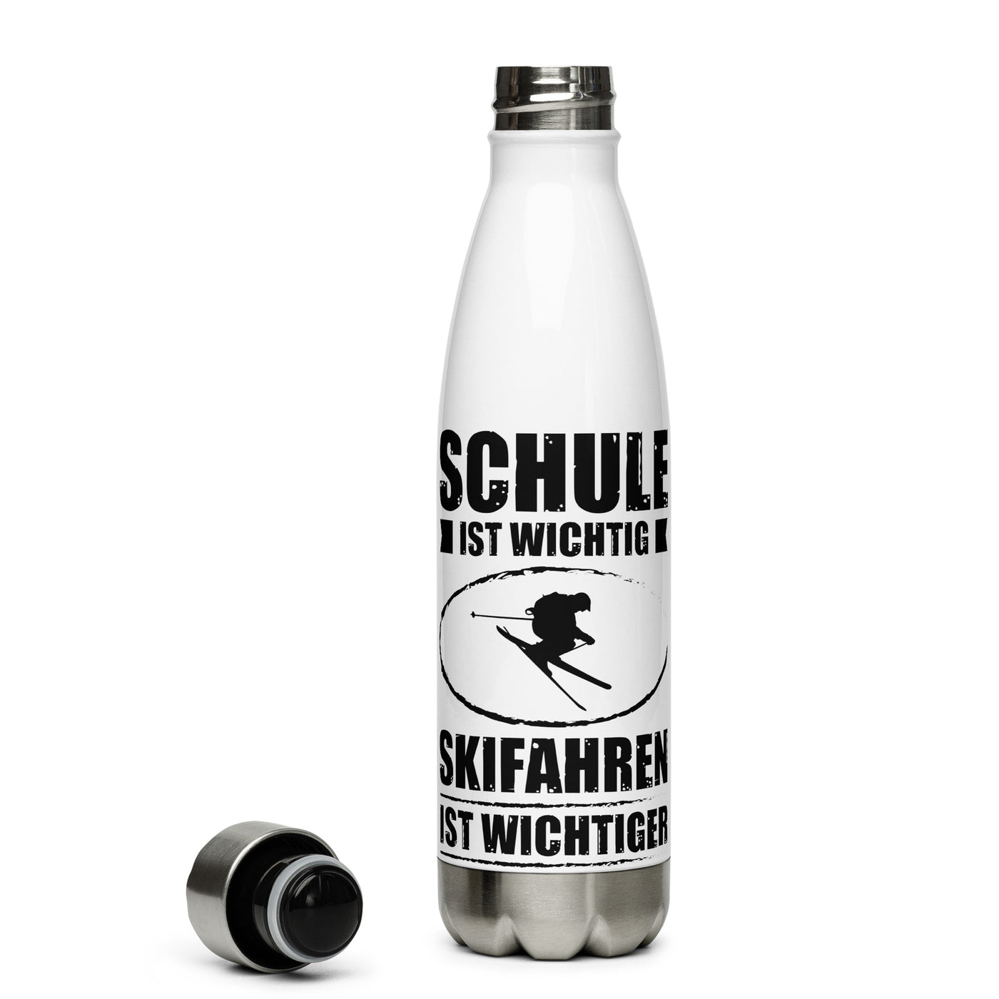 Schule Ist Wichtig Skifahren Ist Wichtiger - Edelstahl Trinkflasche ski Default Title