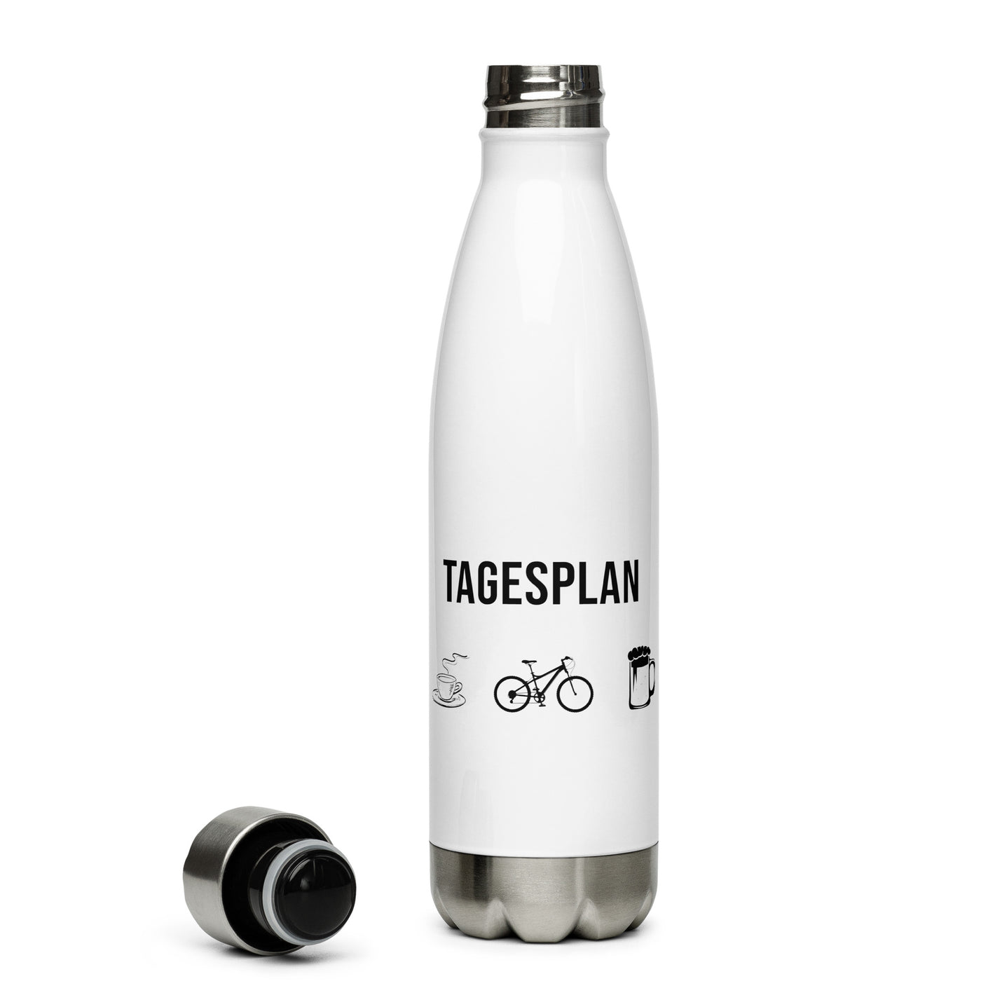 Tagesplan Kaffee, Fahrrad Und Bier - Edelstahl Trinkflasche fahrrad mountainbike Default Title