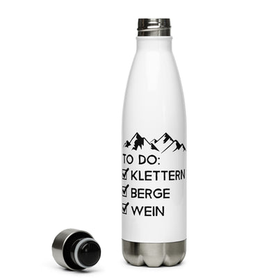 To Do Liste - Klettern, Berge, Wein - Edelstahl Trinkflasche klettern Default Title