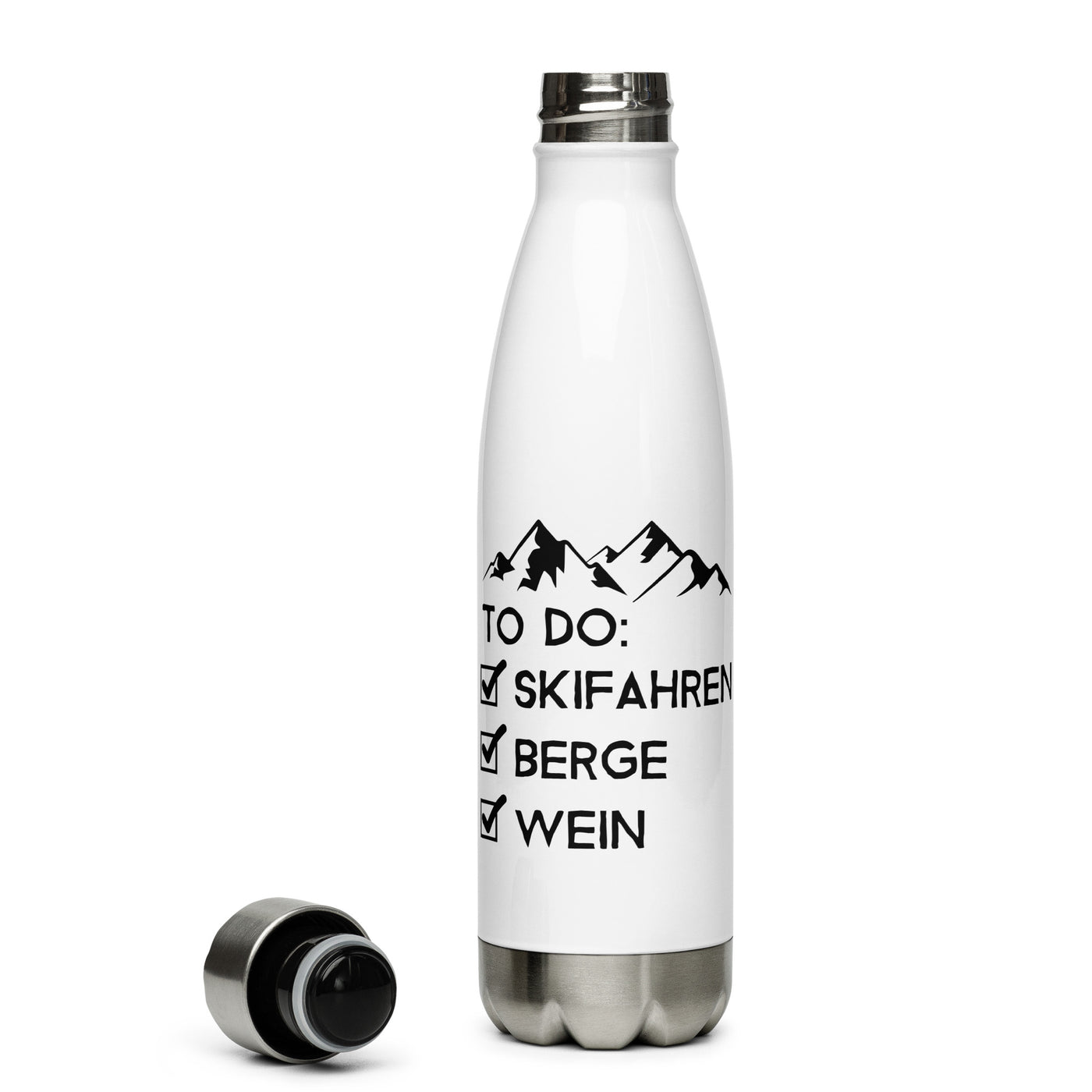 To Do Liste - Skifahren, Berge, Wein - Edelstahl Trinkflasche klettern ski Default Title