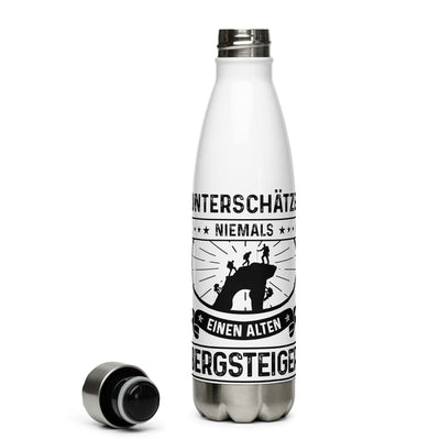 Unterschatze Niemals Einen Alten Bergsteiger - Edelstahl Trinkflasche klettern Default Title