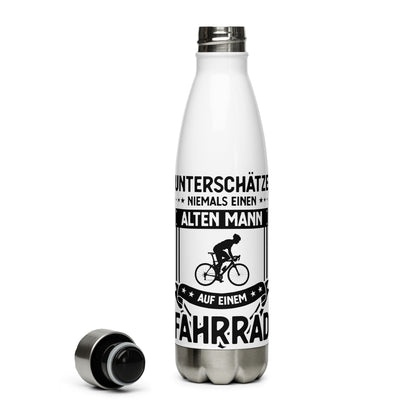 Unterschatze Niemals Einen Alten Mann Auf Einem Fahrrad - Edelstahl Trinkflasche fahrrad Default Title