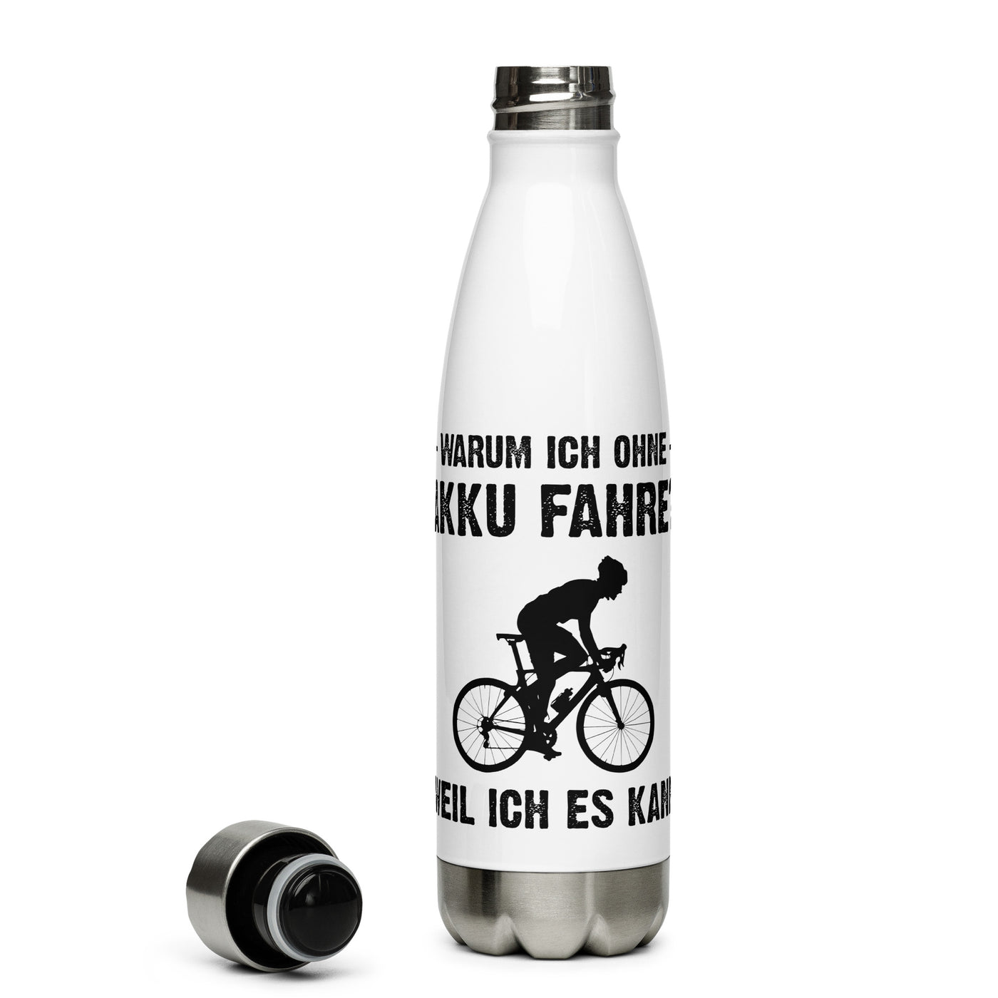 Warum Ich Ohne Akku Fahre Weil Ich Es Kann 2 - Edelstahl Trinkflasche fahrrad Default Title