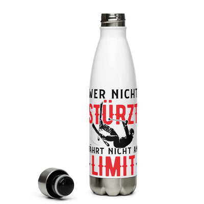 Wer Nicht Stürzt Fährt Nicht Am Limit - Edelstahl Trinkflasche klettern ski Default Title