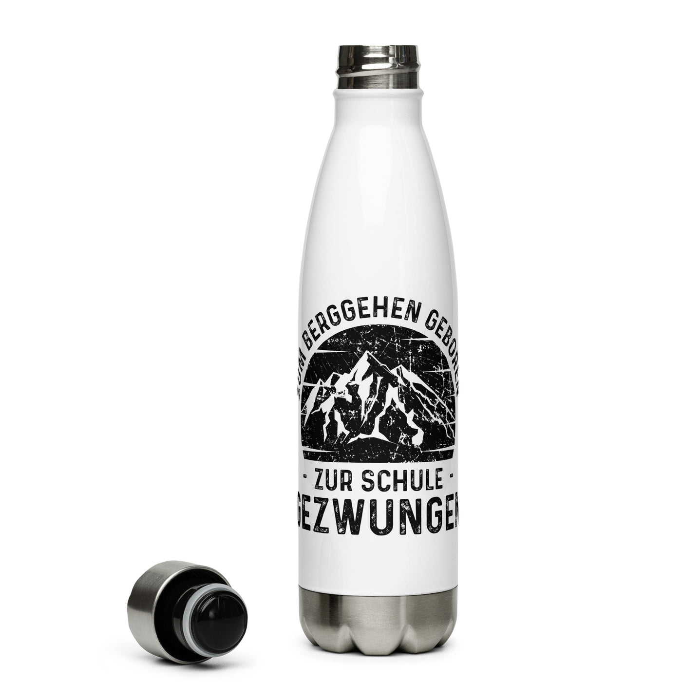 Zum Berggehen Geboren Zur Schule Gezwungen - Edelstahl Trinkflasche berge Default Title