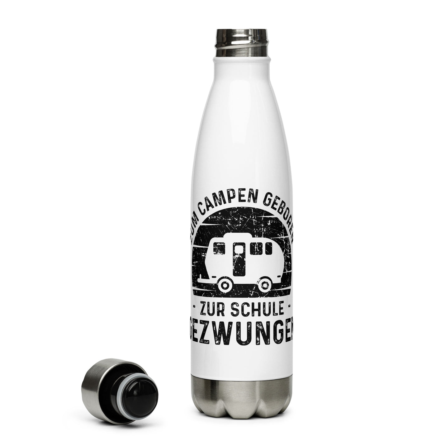 Zum Campen Geboren Zur Schule Gezwungen - Edelstahl Trinkflasche camping Default Title