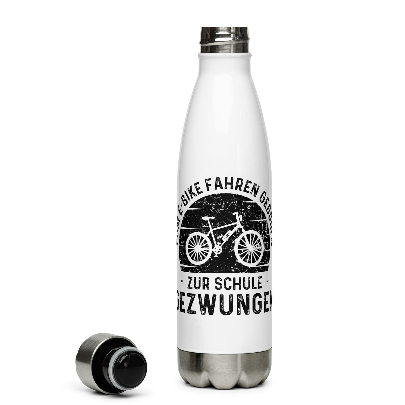 Zum E-Bike Fahren Geboren Zur Schule Gezwungen - Edelstahl Trinkflasche e-bike Default Title