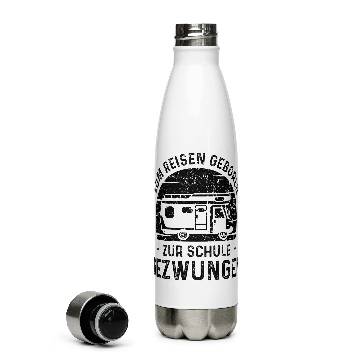 Zum Reisen Geboren Zur Schule Gezwungen - Edelstahl Trinkflasche camping Default Title