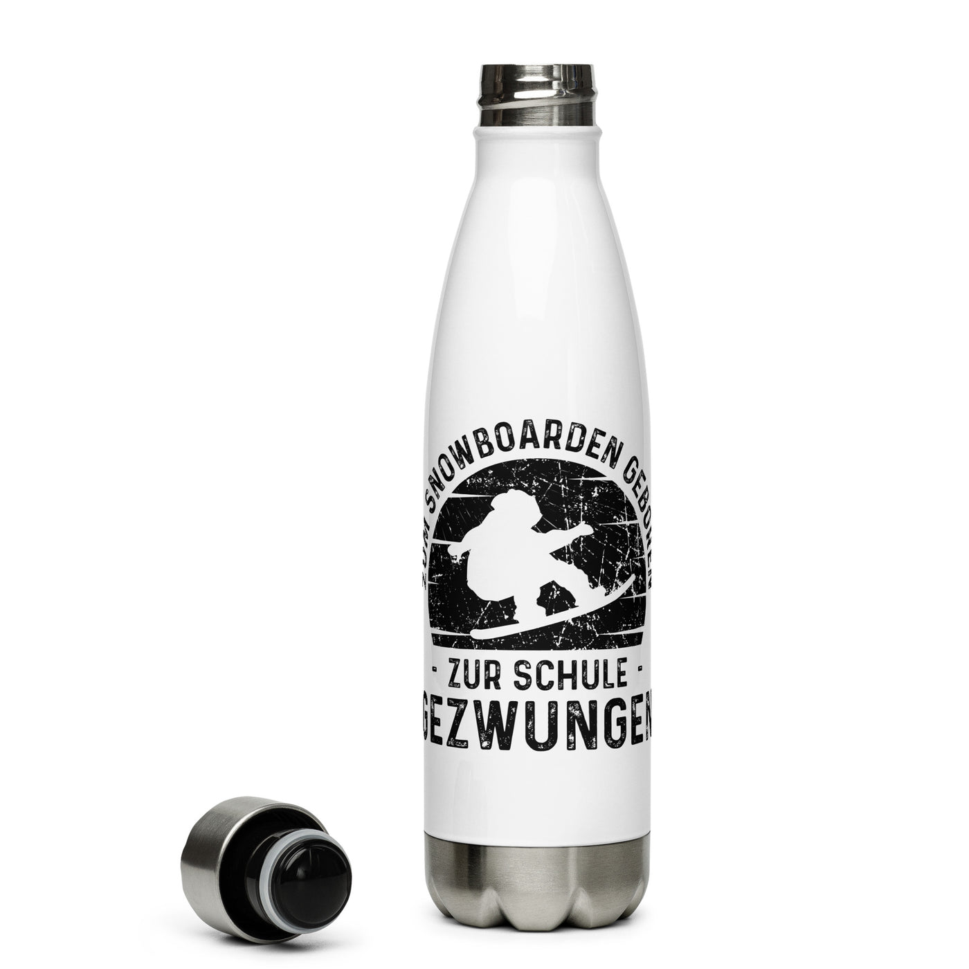 Zum Snowboarden Geboren Zur Schule Gezwungen - Edelstahl Trinkflasche snowboarden Default Title