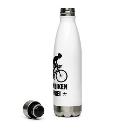 Beim Mountainbiken Bin Ich Frei 2 - Edelstahl Trinkflasche fahrrad