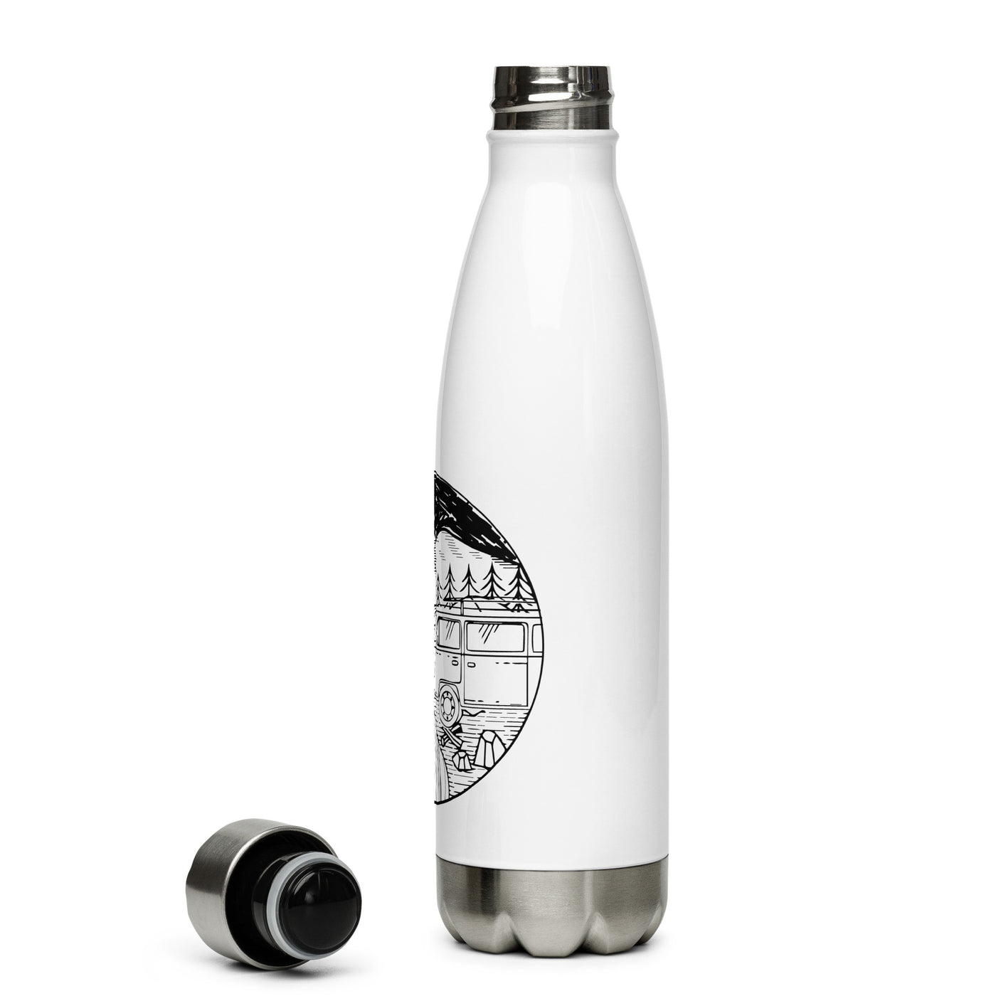 Kreis - Berg - Wohnmobil - Edelstahl Trinkflasche camping