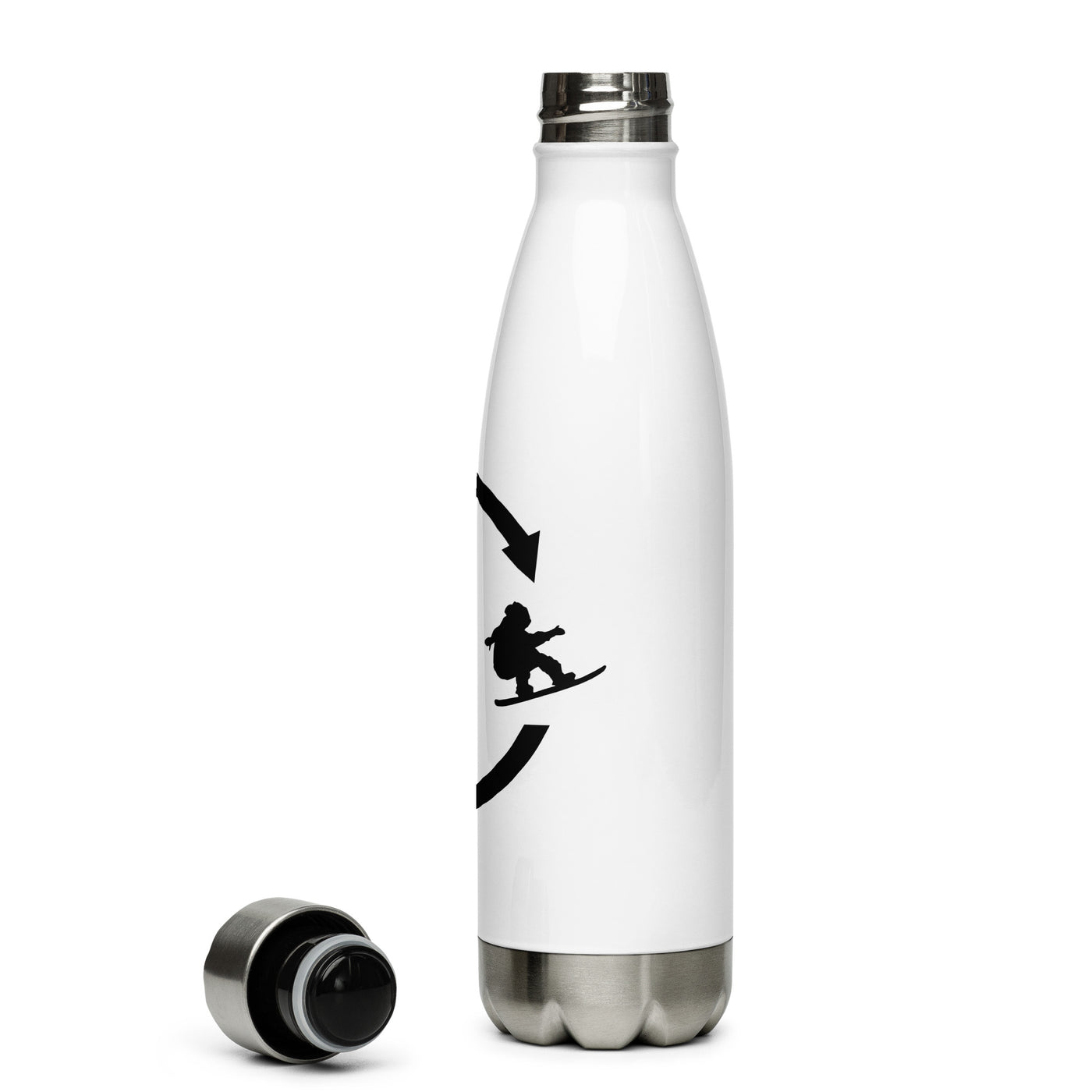 Kaffee, Ladende Pfeile Und Snowboarden - Edelstahl Trinkflasche snowboarden