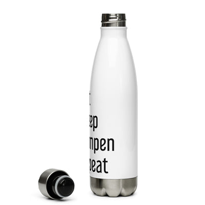 Eat Sleep Campen Repeat - Edelstahl Trinkflasche camping