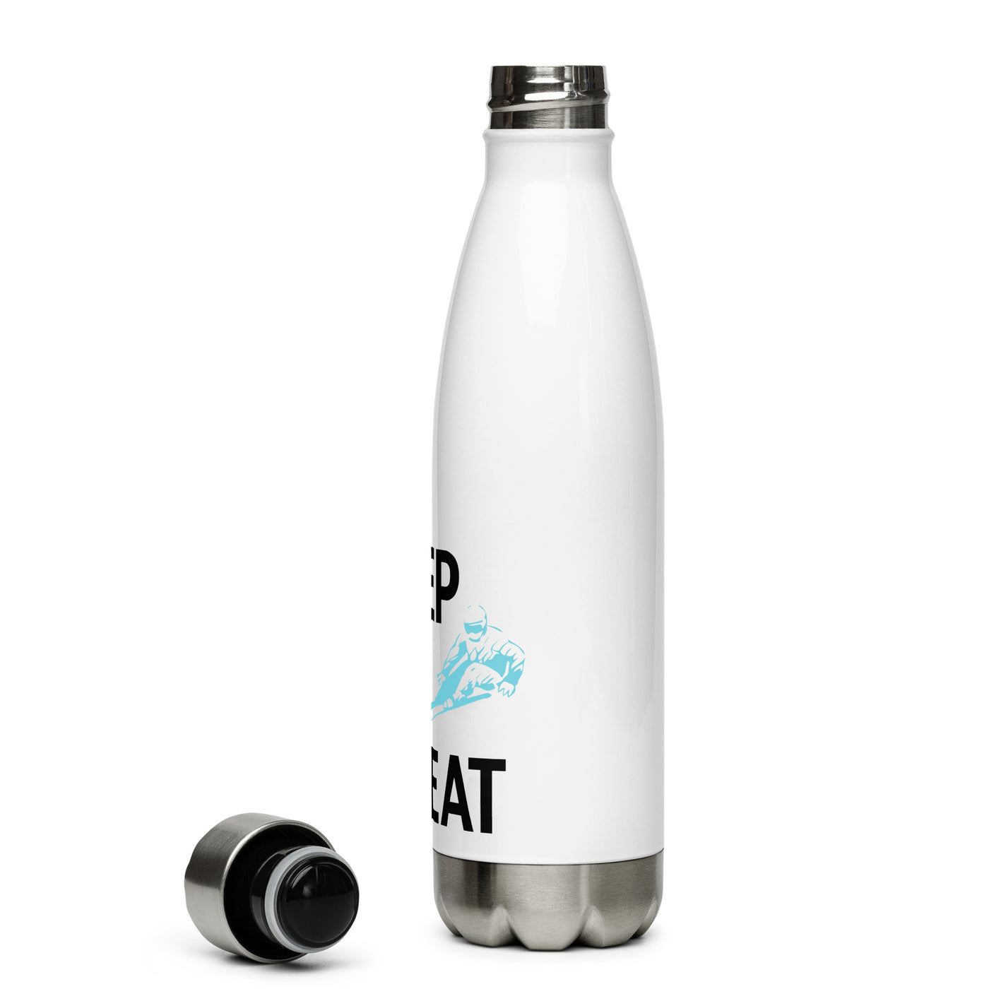 Eat Sleep Ski Repeat - Edelstahl Trinkflasche klettern