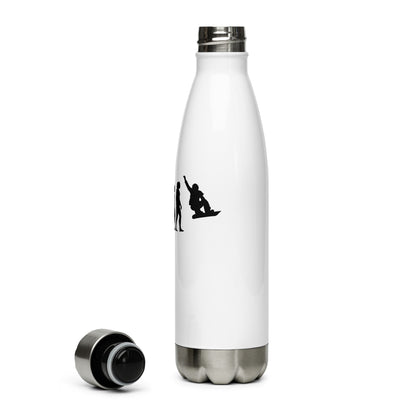 Evolution Und Snowboarden - Edelstahl Trinkflasche snowboarden