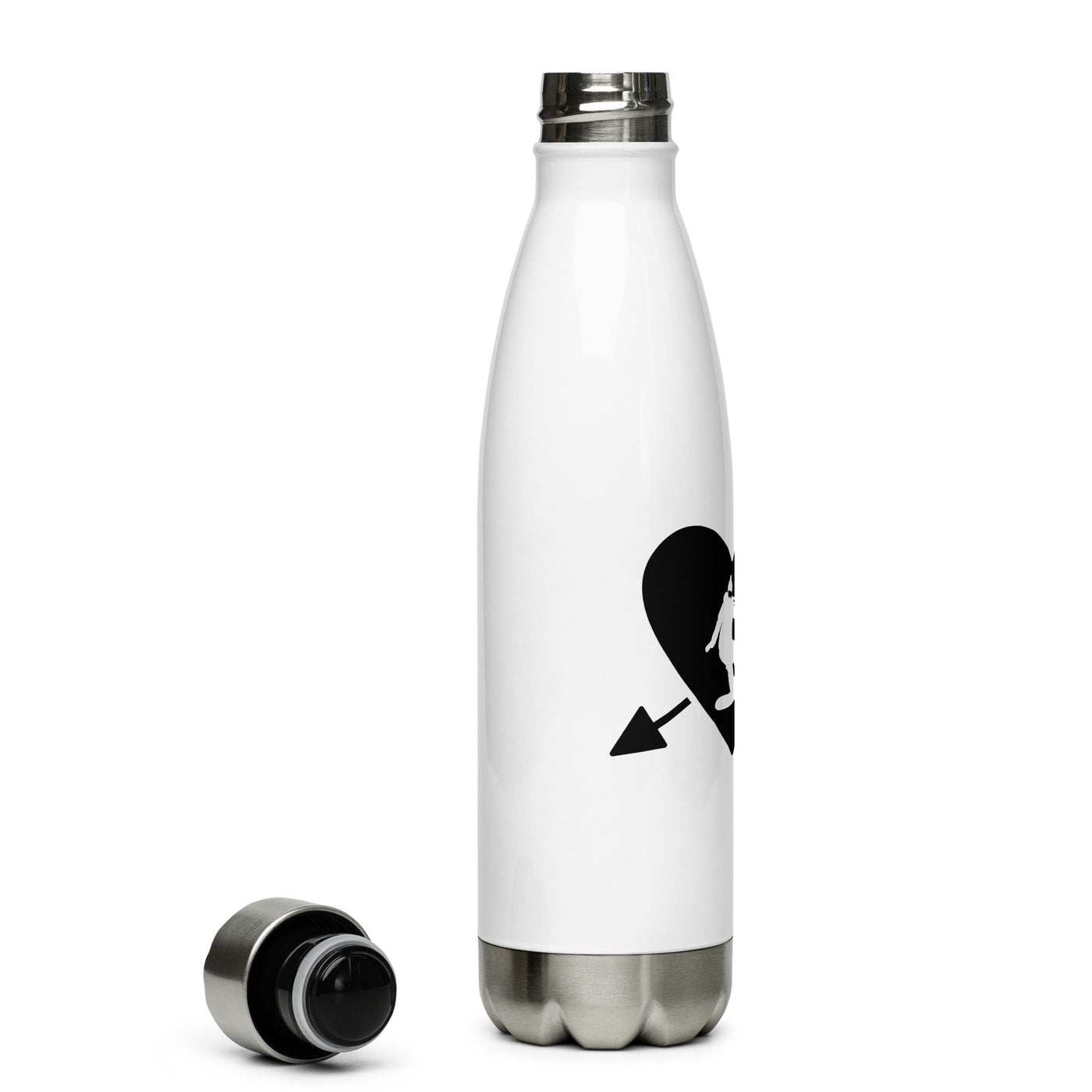 Pfeil, Herz Und Snowboarden 1 - Edelstahl Trinkflasche snowboarden