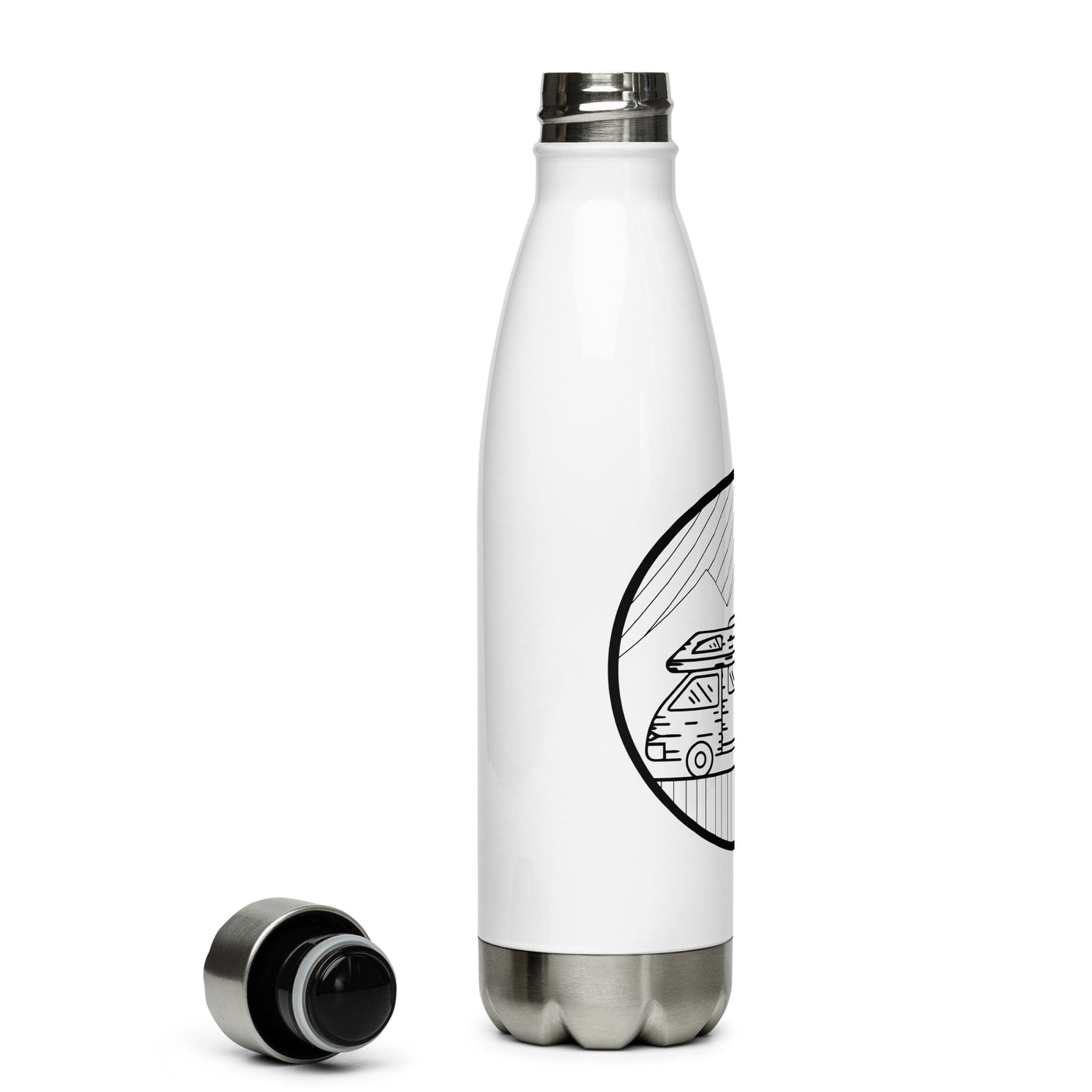 Kreis - Campingwagen - Edelstahl Trinkflasche camping