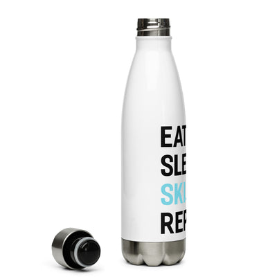 Eat Sleep Ski Repeat - Edelstahl Trinkflasche klettern