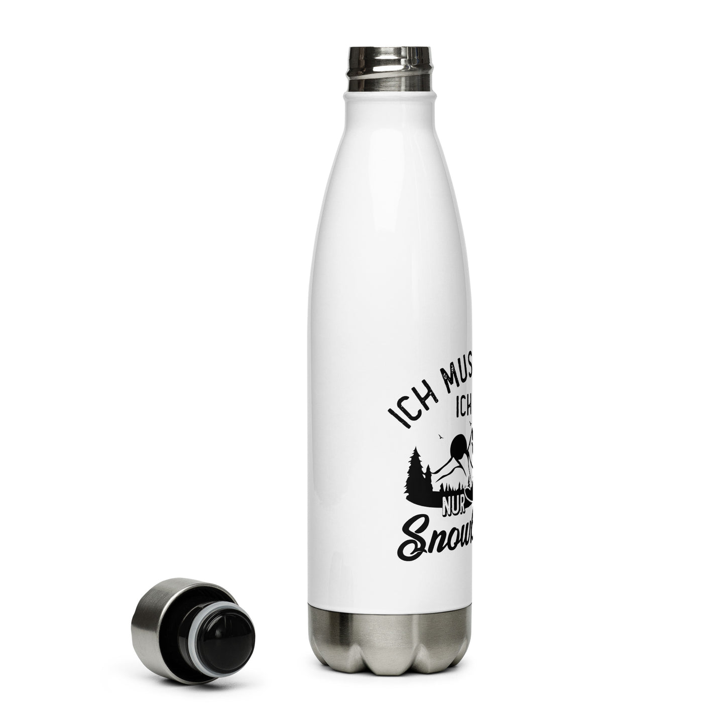 Ich Muss Gar Nix, Ich Muss Nur Snowboarden - Edelstahl Trinkflasche snowboarden