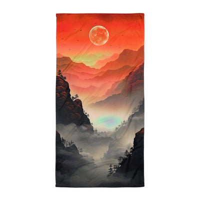 Gebirge, rote Farben und Nebel - Episches Kunstwerk - Handtuch berge xxx Default Title