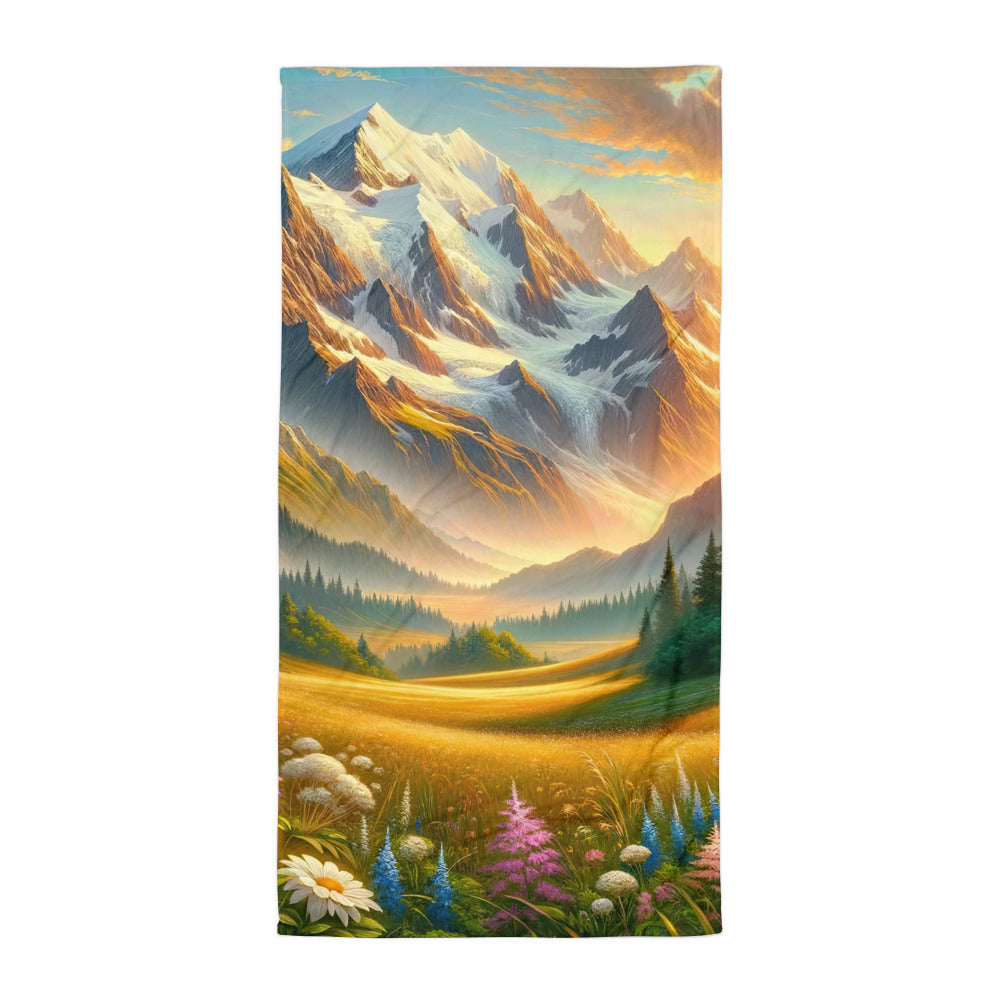 Heitere Alpenschönheit: Schneeberge und Wildblumenwiesen - Handtuch berge xxx yyy zzz Default Title