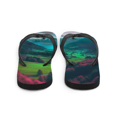 Berglandschaft und Dorf - Fotorealistische Malerei - Flip Flops berge xxx