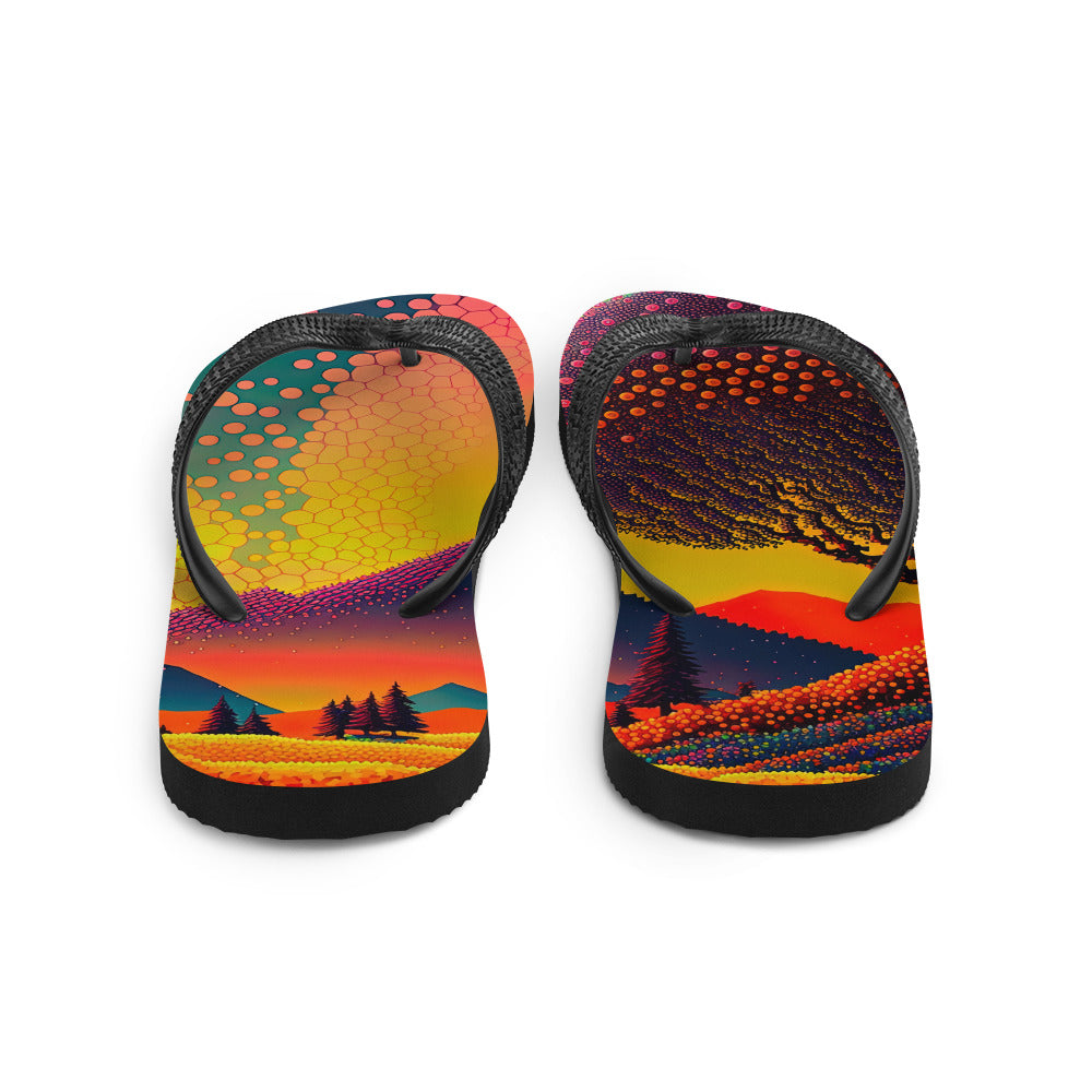 Berge und warme Farben - Punktkunst - Flip Flops berge xxx