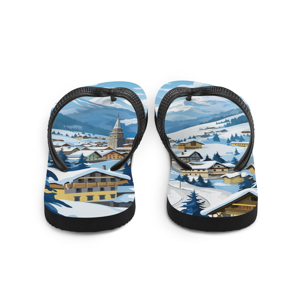 Kitzbühl - Berge und Schnee - Landschaftsmalerei - Flip Flops ski xxx