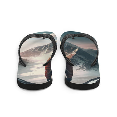 Wanderer von hinten vor einem Berg - Malerei - Flip Flops berge xxx