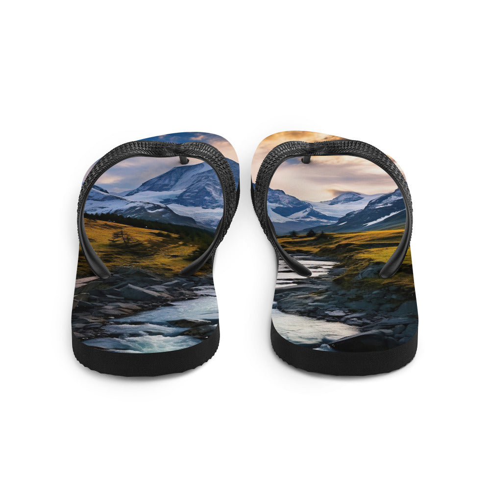 Berge und steiniger Bach - Epische Stimmung - Flip Flops berge xxx