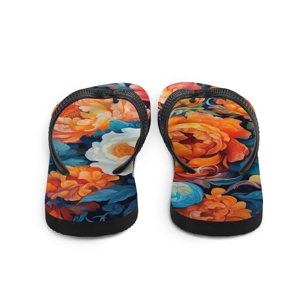 Bunte Blumen - Schöne Malerei - Flip Flops camping xxx