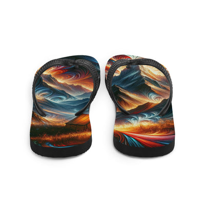 Abstrakte Kunst der Alpen, wo die Berge mit dynamischen Farben und Mustern pulsieren und eine Szene Energie schaffen - Sublimation Flip camping xxx yyy zzz