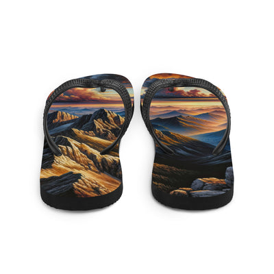 Alpen in Abenddämmerung: Acrylgemälde mit beleuchteten Berggipfeln - Flip Flops berge xxx yyy zzz