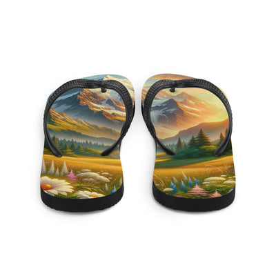 Heitere Alpenschönheit: Schneeberge und Wildblumenwiesen - Flip Flops berge xxx yyy zzz