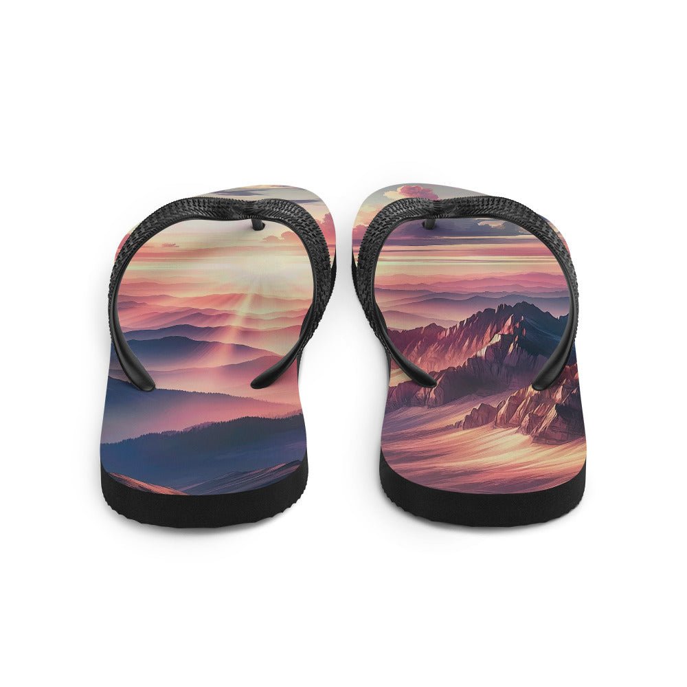 Schöne Berge bei Sonnenaufgang: Malerei in Pastelltönen - Flip Flops berge xxx yyy zzz