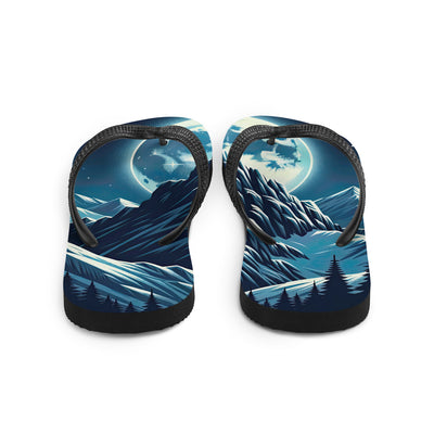 Mondnacht und Gipfelkreuz in den Alpen, glitzernde Schneegipfel - Flip Flops berge xxx yyy zzz